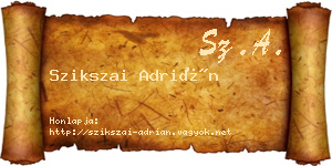 Szikszai Adrián névjegykártya